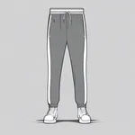 gray sweatpants with white stripe on the sides image